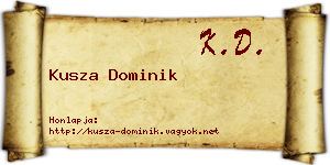 Kusza Dominik névjegykártya